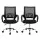 Artiss 2x Mid-Back Mesh Office Chair, Black - Breathable, Lumbar Support, 360° Swivel, Adjustable Height, Chrome Base