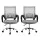 Artiss 2x Cody Grey Mesh Office Chair - Mid Back, Lumbar Support, 360° Swivel, Chrome Base, Height Adjustable