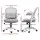 Artiss Galene 2x Grey Mesh Office Chair - Mid Back, Adjustable Height, Flip-Up Armrests, 360° Swivel, Breathable Comfort