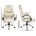 Artiss Rainier Beige Executive Office Chair - High-Back PU Leather, Tilt, Height Adjustable, 360° Swivel, Chrome Base