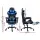 Artiss Gaming Office Chair Recliner with Footrest, Blue PVC Leather, 65x65x116-126cm - Ergonomic High-Back Comfort