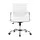 Artiss Office Chair White PU Leather Mid Back Conference Chair with Chrome Base, Height & Tilt Adjustable, 360° Swivel