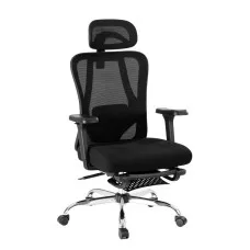 Artiss Ergonomic Mesh Office Chair Black, Adjustable High-Back, Lumbar Support, Footrest, 150kg, 69x69cm