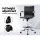 Artiss Black Leather Drafting Stool - Mid Back Office Chair with 360° Rotation, Adjustable Height & Chrome Footrest