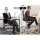 Artiss Black Leather Drafting Stool - Mid Back Office Chair with 360° Rotation, Adjustable Height & Chrome Footrest