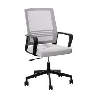 Artiss Mesh Office Chair Grey Mid Back Ergonomic Computer Gaming Desk Chair Height Adjustable with Armrest and Wheels
