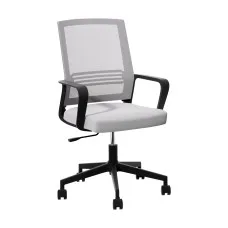 Artiss Mesh Office Chair Grey Mid Back Ergonomic Computer Gaming Desk Chair Height Adjustable with Armrest and Wheels