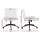 Artiss Criss Cross PU Leather Office Chair, Armless, Swivel, Adjustable Height, Wide Seat for Home, White, 74x74x82-92cm