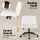 Artiss Criss Cross PU Leather Office Chair, Armless, Swivel, Adjustable Height, Wide Seat for Home, White, 74x74x82-92cm