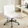 Artiss Criss Cross PU Leather Office Chair, Armless, Swivel, Adjustable Height, Wide Seat for Home, White, 74x74x82-92cm