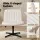 Artiss Criss Cross Chair | Beige Fabric | Wide U-Shape Seat | Adjustable Height | Swivel Armless Office & Vanity Chair