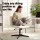 Artiss Criss Cross Chair | Beige Fabric | Wide U-Shape Seat | Adjustable Height | Swivel Armless Office & Vanity Chair