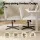 Artiss Criss Cross Chair | Beige Fabric | Wide U-Shape Seat | Adjustable Height | Swivel Armless Office & Vanity Chair