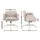 Artiss Ergonomic Criss Cross Chair with Wheels, Adjustable Armrests, PU Leather, 360° Swivel, Beige, 72x72x80-90cm