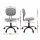 Artiss Ergonomic Armless Office Chair Grey - 360° Swivel, Height Adjustable, Fabric Seat, Compact Design, Easy Assembly