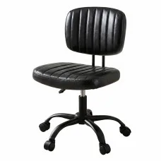 Artiss Armless PU Leather Office Chair Height Adjustable 45–54cm 360° Swivel Compact Ergonomic Black
