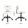 Artiss Armless Office Chair White PU Leather Ergonomic Height Adjustable 45-54cm 360° Swivel Castors