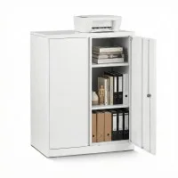 Artiss Steel Filing Cabinet 180kg 3-Point Lock Adjustable Shelves White 80cm Office Storage Cabinet