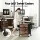 Artiss 2-Drawer Fabric Filing Cabinet with 60cm Printer Stand and Side Bag Rustic Brown 60cm Desktop