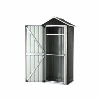 Gardeon Outdoor Storage Cabinet Garden Shed 178cm Lockable Adjustable Shelves Black Galvanised Steel