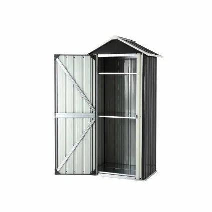 Gardeon Outdoor Storage Cabinet Garden Shed 178cm Lockable Adjustable Shelves Black Galvanised Steel