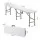 Gardeon 180cm Folding Garden Bench HDPE Fold In Half Portable Trestle Seat White Grey Frame 180 cm Long