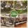 Gardeon 180cm Folding Garden Bench HDPE Fold In Half Portable Trestle Seat White Grey Frame 180 cm Long
