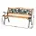 Gardeon 126cm Wooden Cast Iron 3-Seater Garden Bench with Rose Pattern Backrest - Weather-Resistant Patio Furniture