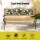 Gardeon 126cm Wooden Cast Iron 3-Seater Garden Bench with Rose Pattern Backrest - Weather-Resistant Patio Furniture
