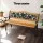 Gardeon 126cm Wooden Cast Iron 3-Seater Garden Bench with Rose Pattern Backrest - Weather-Resistant Patio Furniture