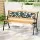 Gardeon 126cm Wooden Cast Iron 3-Seater Garden Bench with Rose Pattern Backrest - Weather-Resistant Patio Furniture