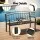 Gardeon Multi-functional Steel Garden Bench Loveseat with Foldable Table, Weather-Resistant, Black, 126cm