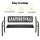 Gardeon Outdoor Garden Bench - Steel 2 Seater, Black, Rust-Resistant, 118.5cm, Indoor/Outdoor, Easy Assembly