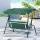 Gardeon 3-Seater Outdoor Swing Chair with Adjustable Canopy, Steel Frame, Cushions, 200kg Capacity - White/Green