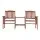 Gardeon 2-Seater Outdoor Garden Bench Loveseat Set, Fir Wood, Brown, Central Table with Parasol Hole, 165cm