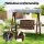 Gardeon Outdoor Wooden Swing Chair: 2-Seater Charcoal Bench with Adjustable Canopy, Cushions & 250kg Capacity