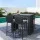 Gardeon 5-Piece Outdoor Bar Set - Wicker Table & Stools, Cushioned, Space-Saving, Weather-Resistant, Black Frame