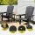 Gardeon 3-Piece Outdoor Adirondack Set Black—HDPE Weatherproof Chairs with Cup Holders & Side Table, 170kg Capacity