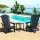 Gardeon 3-Piece Outdoor Adirondack Set Black—HDPE Weatherproof Chairs with Cup Holders & Side Table, 170kg Capacity
