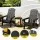 Gardeon 3-Piece Outdoor HDPE Folding Adirondack Chair Set Black with Side Table Weatherproof 170kg Capacity