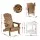 Gardeon Folding HDPE Adirondack Chair Set 3‑Piece with Side Table Waterproof Durable Brown White Outdoor