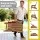 Gardeon Folding HDPE Adirondack Chair Set 3‑Piece with Side Table Waterproof Durable Brown White Outdoor