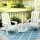Gardeon 3-Piece Folding HDPE Adirondack Outdoor Set White with Side Table and Cupholders 170kg Capacity