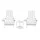Gardeon 3-Piece Folding HDPE Adirondack Outdoor Set White with Side Table and Cupholders 170kg Capacity