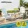 Gardeon 3-Piece Folding HDPE Adirondack Outdoor Set White with Side Table and Cupholders 170kg Capacity