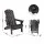 Gardeon Folding Adirondack Chair Black HDPE Outdoor Sun Lounge Patio Beach Seat with 11cm Cup Holder 170kg