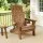 Gardeon Folding Adirondack Chair HDPE Outdoor Sun Lounge Patio Beach Chair Brown 170kg Cup Holder 103°