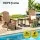 Gardeon Folding Adirondack Chair HDPE Outdoor Sun Lounge Patio Beach Chair Brown 170kg Cup Holder 103°