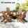 Gardeon Folding Adirondack Chair HDPE Outdoor Sun Lounge Patio Beach Chair Brown 170kg Cup Holder 103°