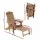 Gardeon Folding Adirondack Chair Outdoor Recliner Footrest Cupholder HDPE Patio Lounge Seat Khaki